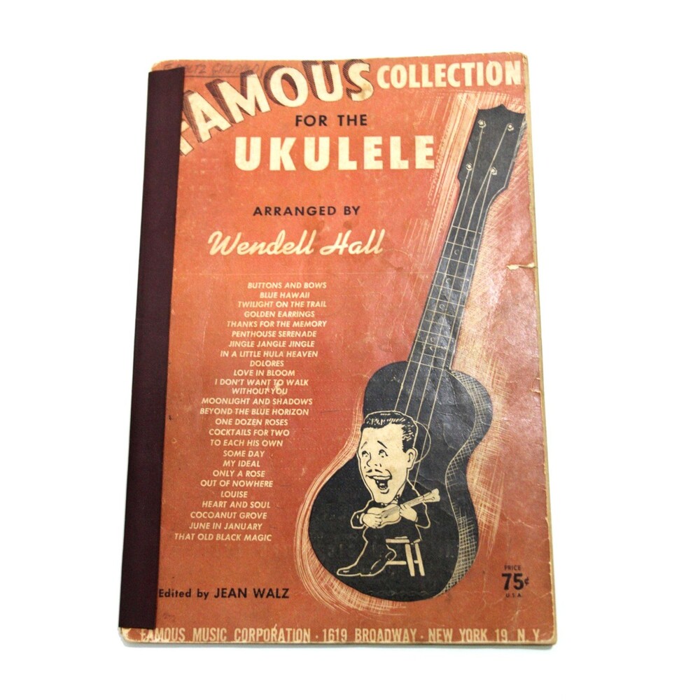 Wendell Hall Famous Collection for Ukulele Vintage Song Book 1950 Music Chords